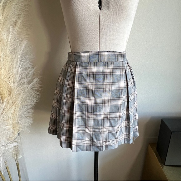 ASOS Dresses & Skirts - ASOS Gray Plaid Pleated Mini Skirt